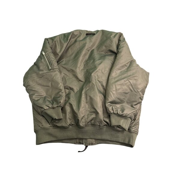 Hudson XL Olive Green Quilted Lining Bomber Jacket With Zippered Sleeve Pocket & - Picture 5 of 5